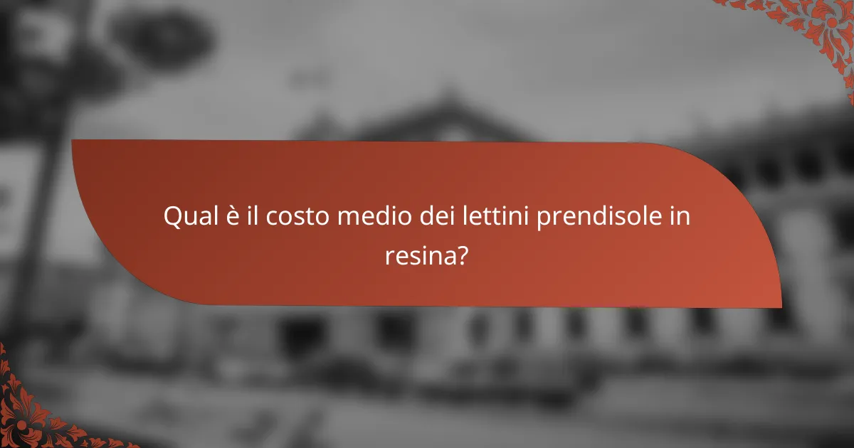 Qual è il costo medio dei lettini prendisole in resina?