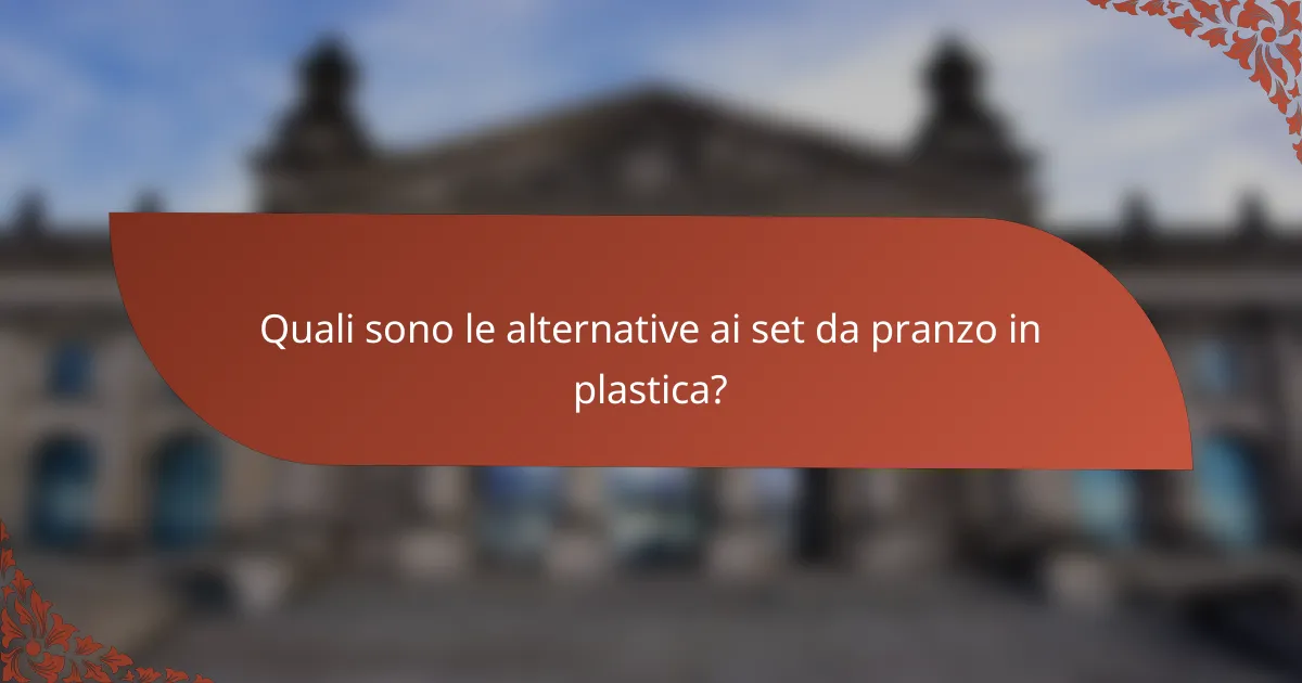 Quali sono le alternative ai set da pranzo in plastica?